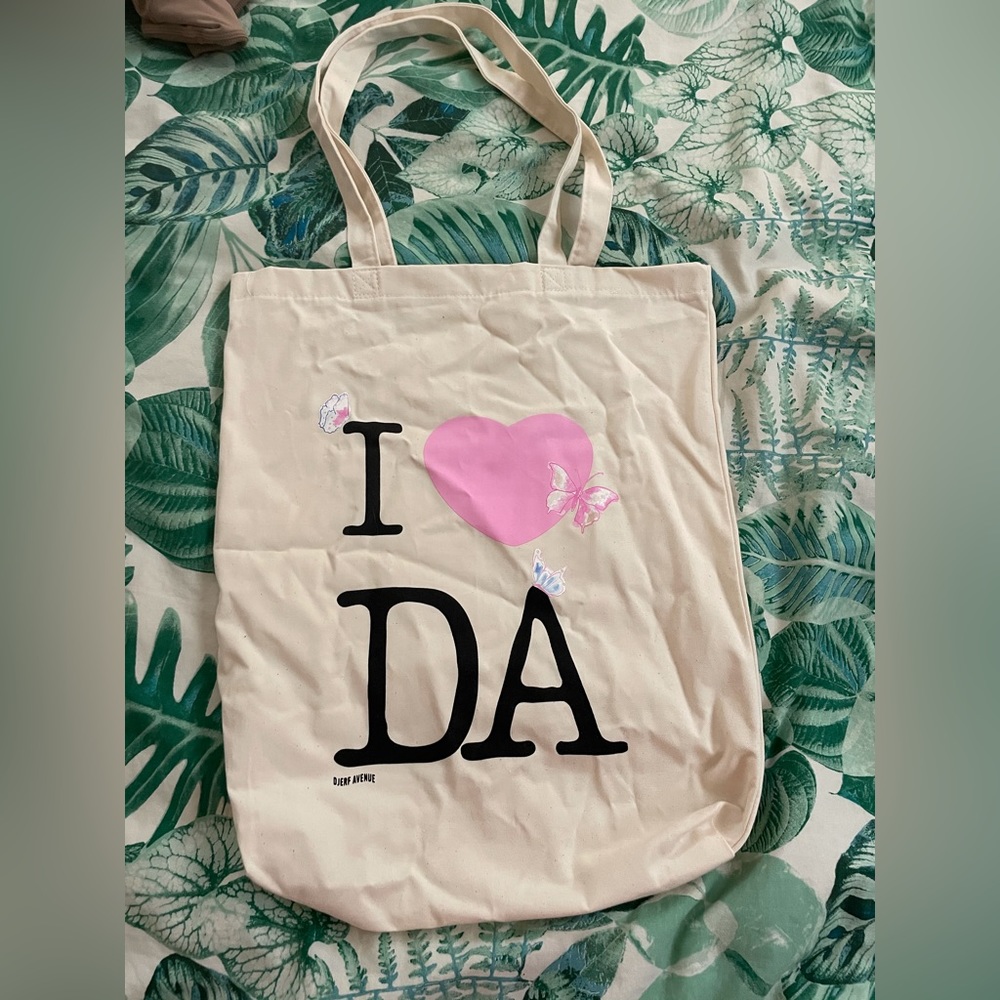 djerf avenue tote bag with polaroid